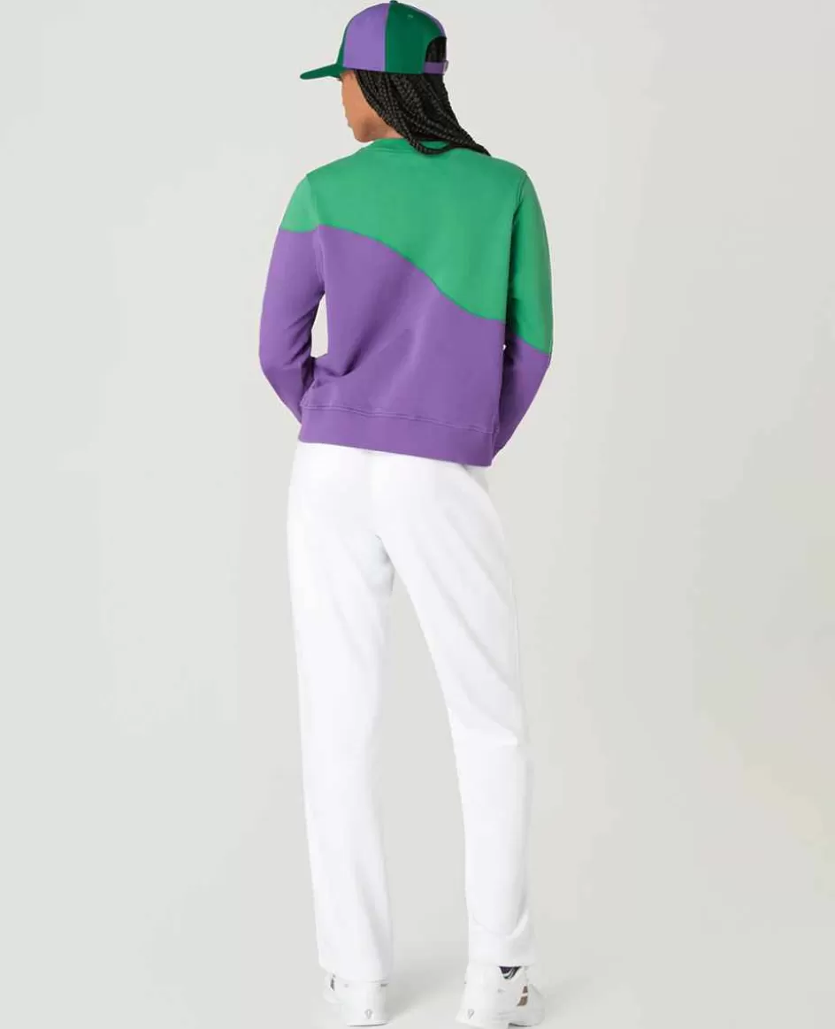 Wimbledon Womens Tennis Sweatshirt - Green & Purple