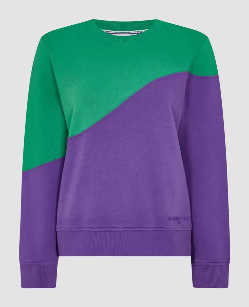 Wimbledon Womens Tennis Sweatshirt - Green & Purple