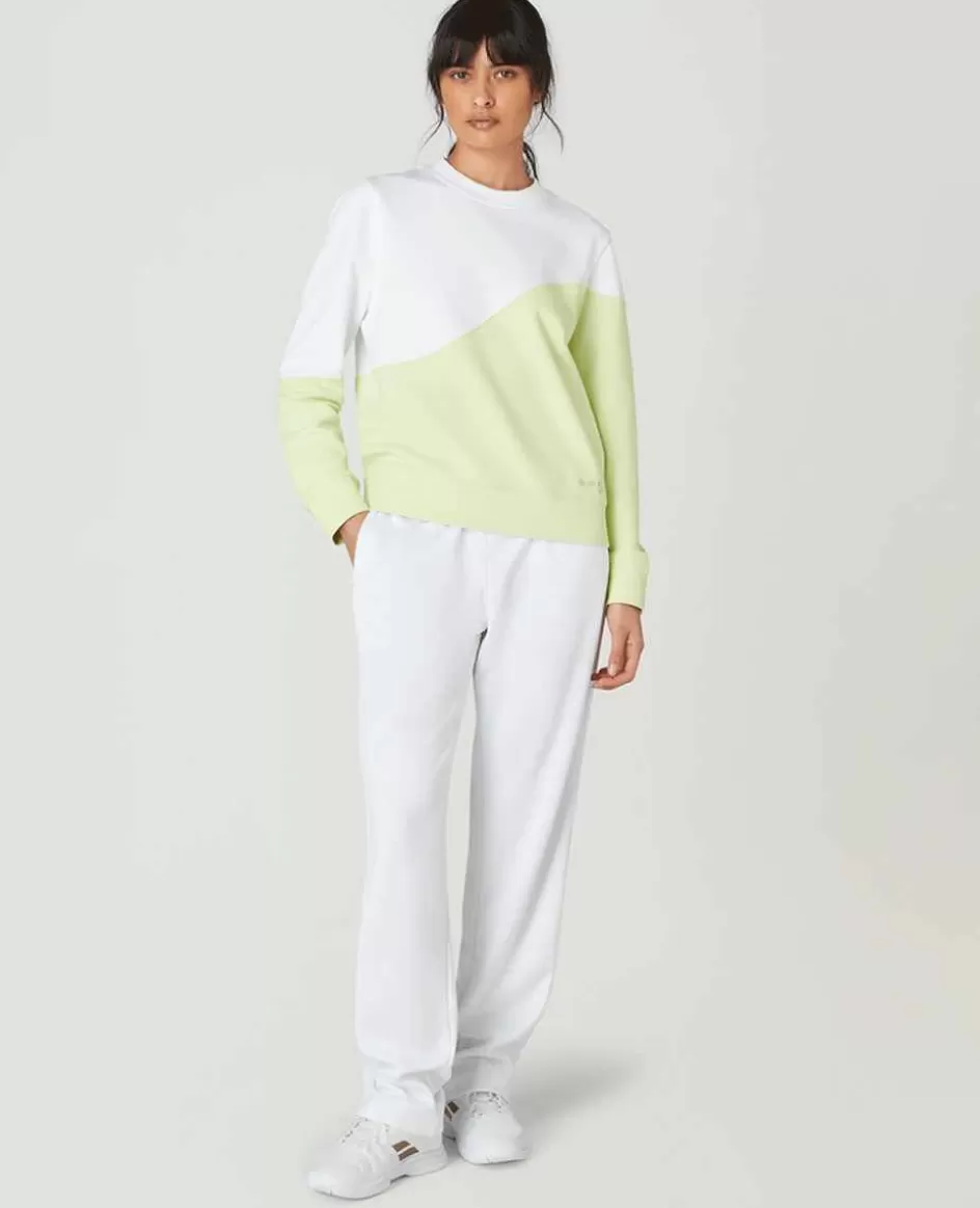 Wimbledon Womens Tennis Sweatshirt - White & Lime
