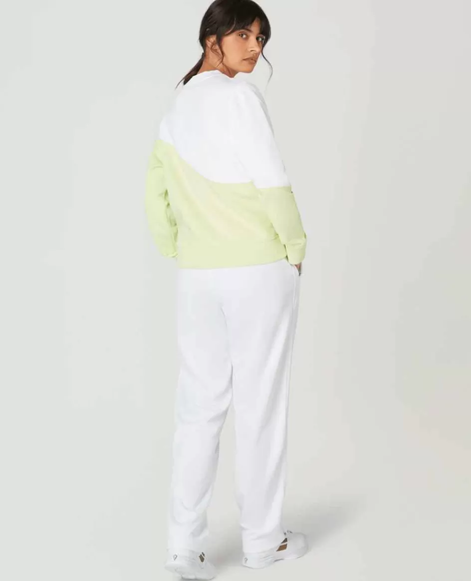 Wimbledon Womens Tennis Sweatshirt - White & Lime